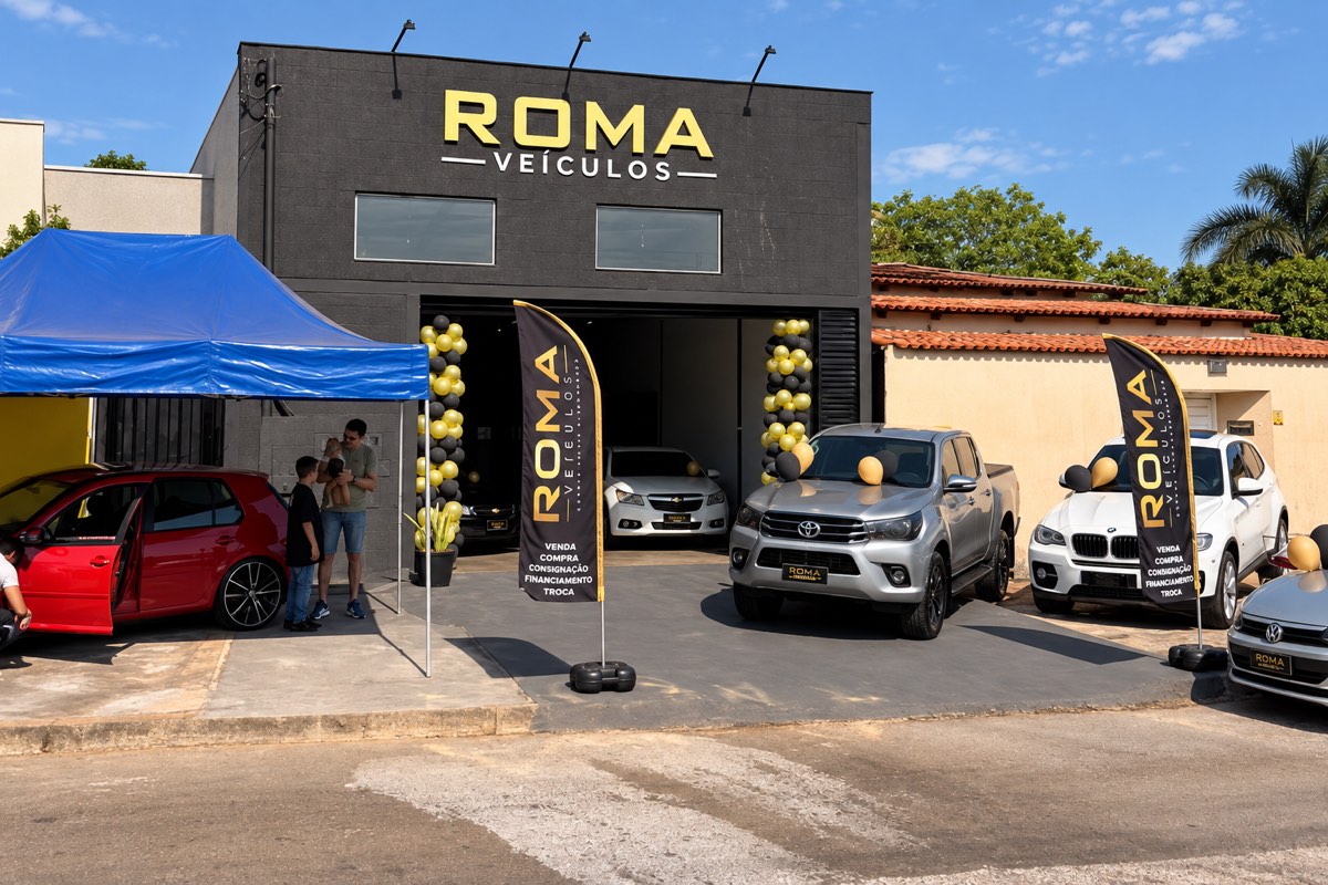 Fachada da loja Roma Veículos em Goiânia